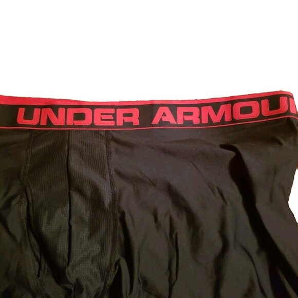 Men's Under Armour UA Tech 6" Boxer Brief Underwear HeatGear Size 4X Black Red - Picture 3 of 8